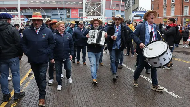 French fans in Cardiff