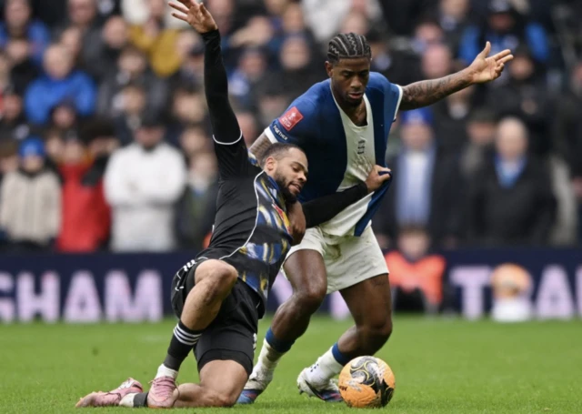 Birmingham City's Jonathan Panzo in action with Leeds United's Lukas Nmecha