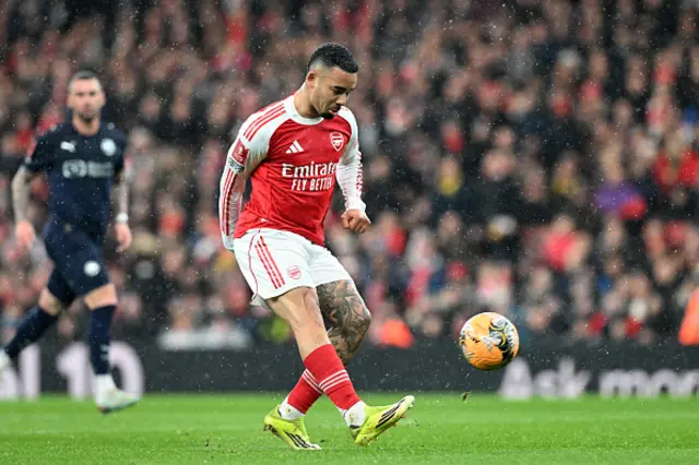 Gabriel Jesus of Arsenal scores his team's fourth goal