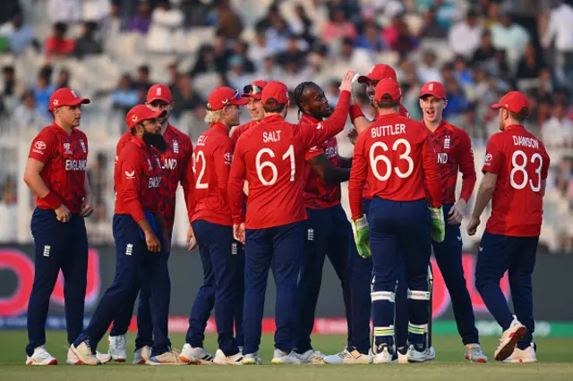Jofra Archer of England celebrates
