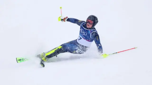 Skier in action