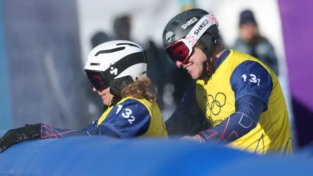 Charlotte Bankes and Huw Nightingale celebrating