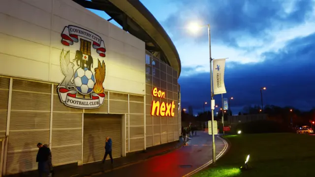 Outside Coventry's CBS Arena before kick-off against Middlesbrough