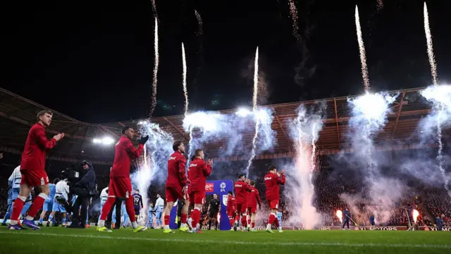 Pyrotechnics at CBS Arena