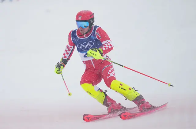 Filip Zubcic (Croatia) competes during the Men's Slalom Final