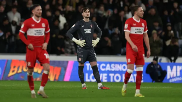 Middlesbrough players look dejected