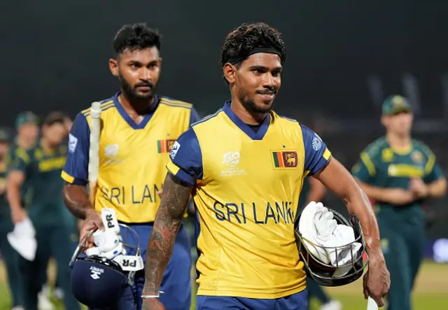 Pathum Nissanka of Sri Lanka walks off