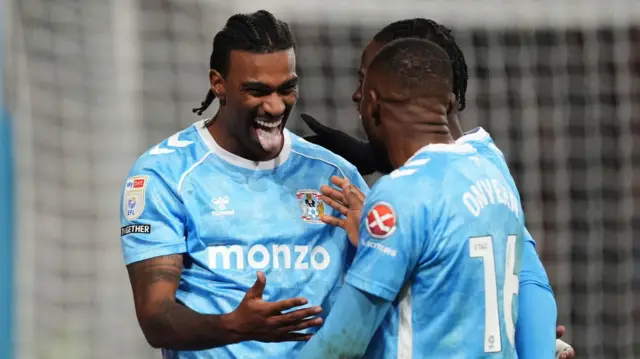 Haji Wright celebrates scoring