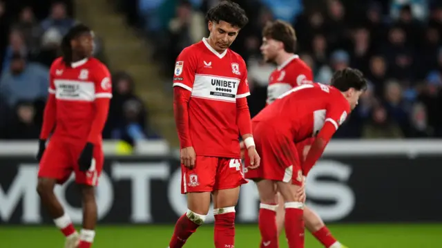 Middlesbrough players look dejected