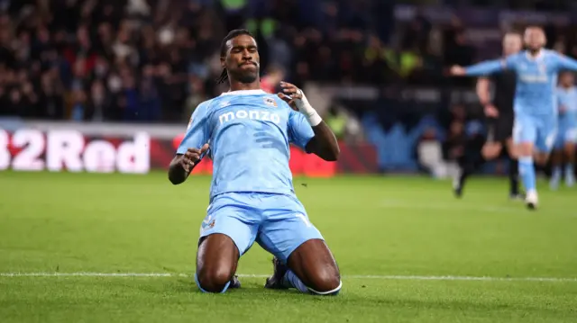 Haji Wright celebrates scoring