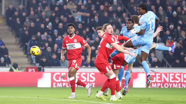 Haji Wright hits the post for Coventry