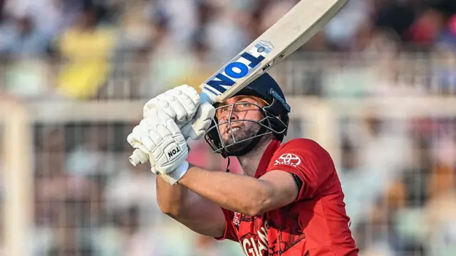 England's Will Jacks watches the ball after playing a shot