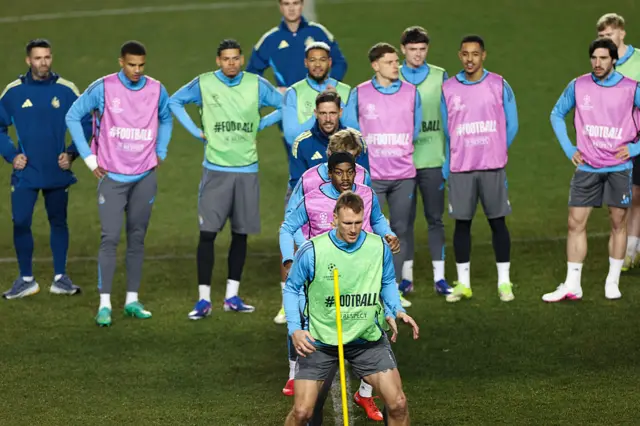 Newcastle United's training session.