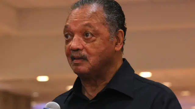 Jesse Jackson speaks during the 2022 National Action Network's Annual Convention at the Times Square Sheraton hotel on April 06, 2022 in New York City