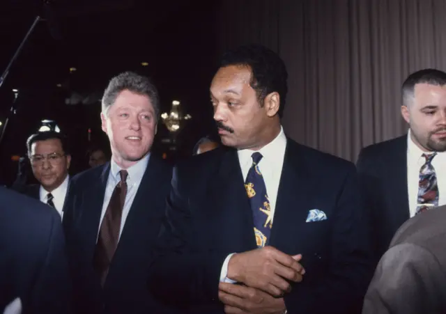 Jesse Jackson and Bill Clinton pictured in Washington in 1992.