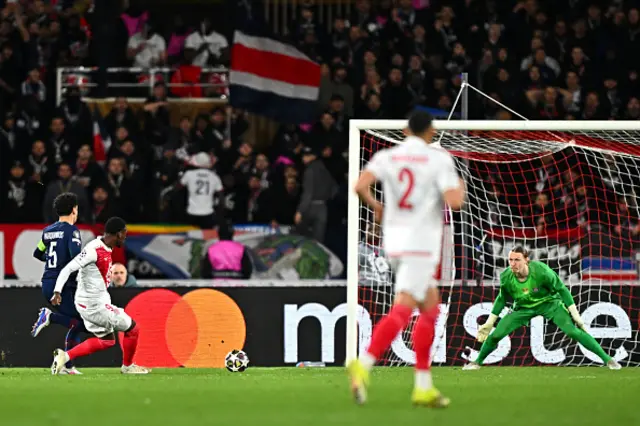 Folarin Balogun of AS Monaco score