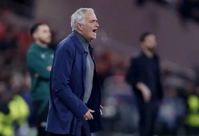 SL Benfica's Portuguese head coach Jose Mourinho gestures