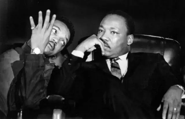 Jesse Jackson with Dr Martin Luther King in 1966