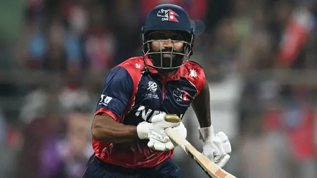 Nepal's Dipendra Singh Airee runs between the wickets