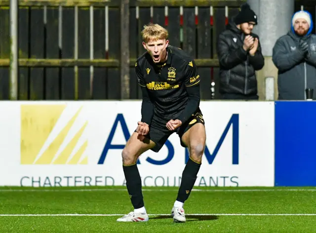 Isaac Baird celebrates