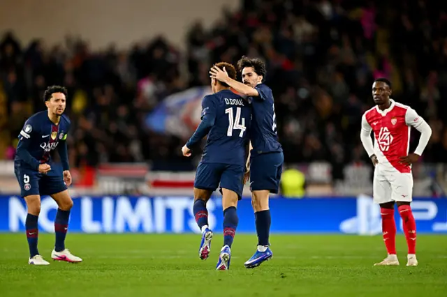 Desire Doue of Paris Saint-Germain celebrates
