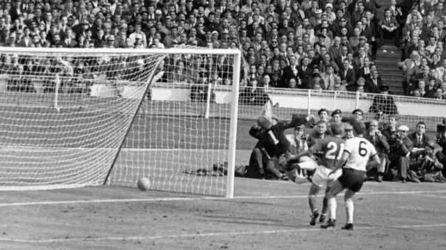 Geoff Hurst scores controversial goal