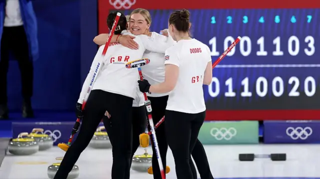 Team GB celebrate victory against USA