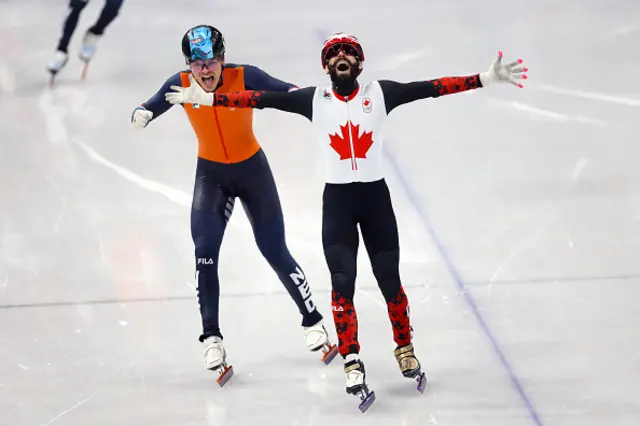 Steven Dubois of Team Canada celebrates
