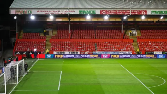 General view of Pittodrie pitch