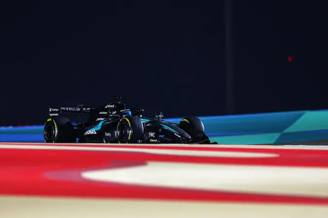 George Russell during testing at Bahrain