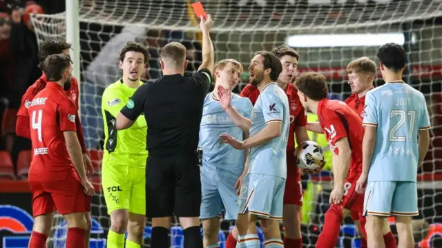 Oscar Priestman is sent off