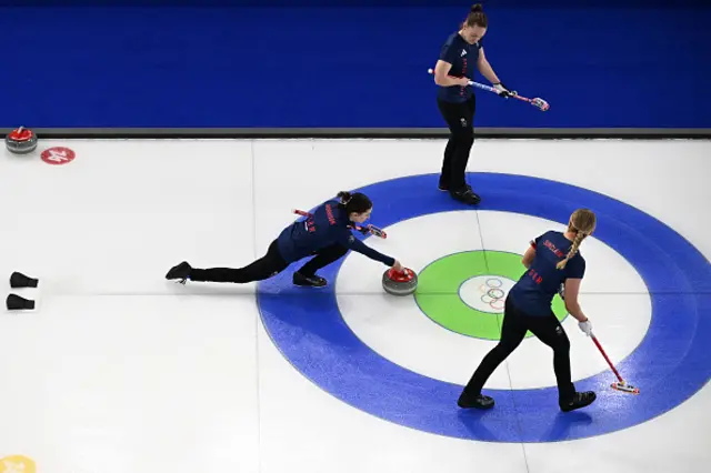 Britain's Sophie Sinclair and Britain's Rebecca Morrison compete