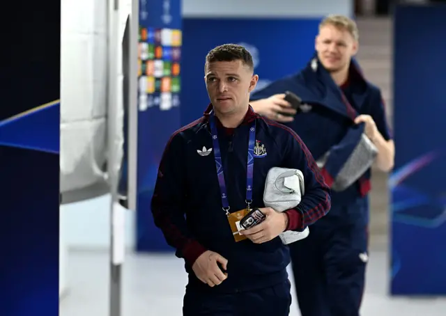 : Kieran Trippier of Newcastle United arrives at the stadium
