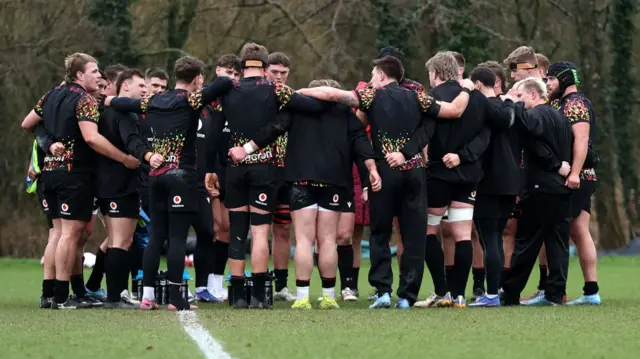 The Wales squad in training