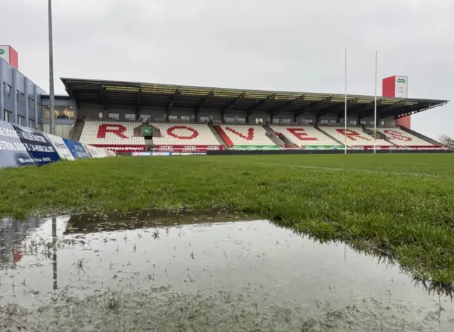 the pitch at Craven Park this morning under water