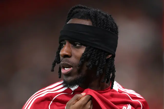 Jeremie Frimpong of Liverpool reacts