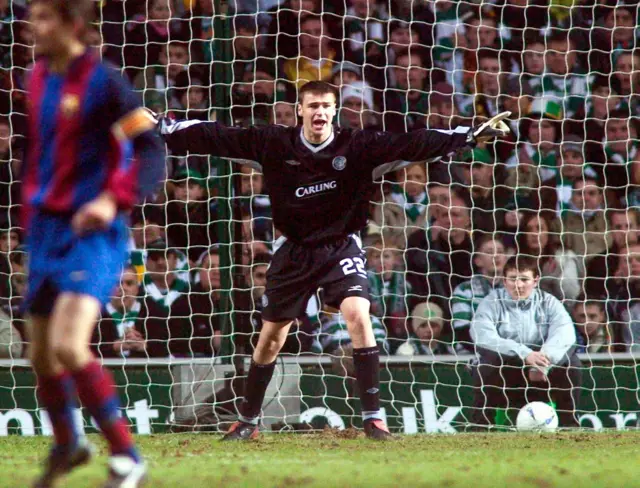 David Marshall in action against Barcelona in March 2004