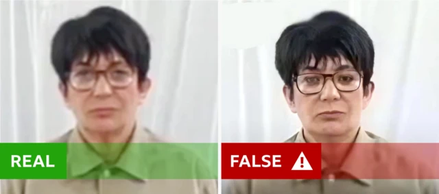 A grab from the video on the left and the edited version on the right