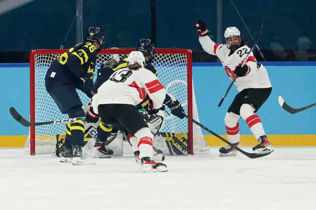 Sinja Leemann celebrates scoring