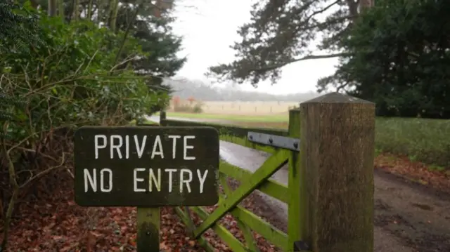 A sign at the entrance to Wood Farm on the Sandringham Estate