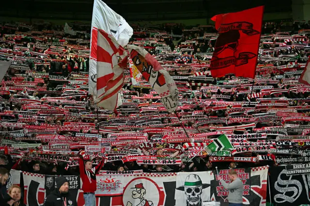 Stuttgart fans at Celtic Park