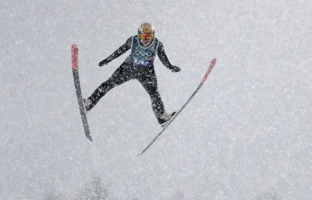 Germany's Vinzenz Geiger in Nordic Combined