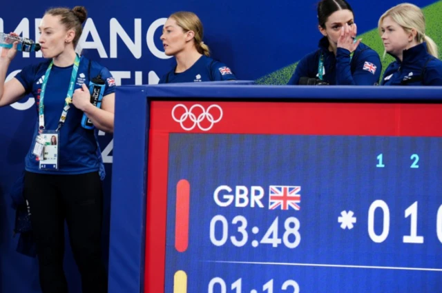Team GB curling women look on