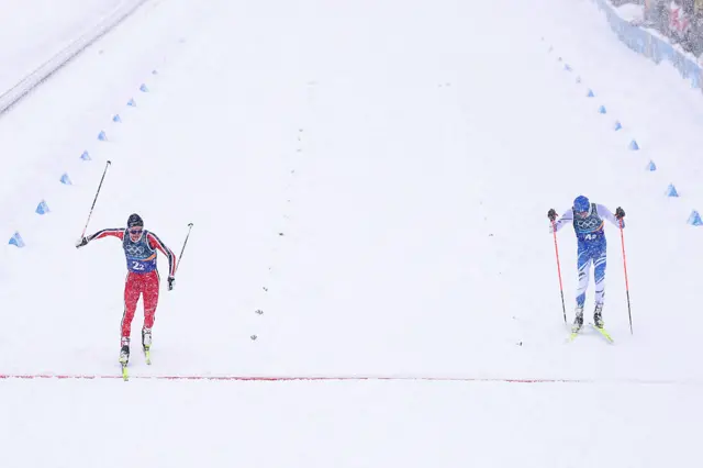 Nordic combined team sprint finish