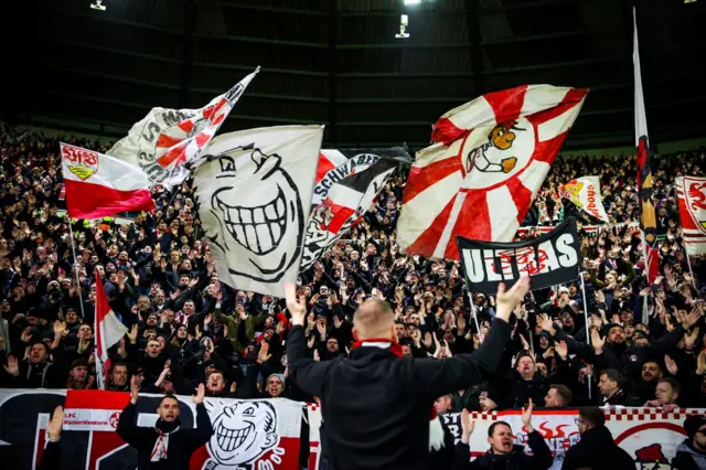 Stuttgart fans make themselves heard at Celtic Park