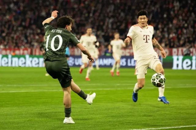 Nicolas Kuhn gave Celtic a 1-0 lead away to Bayern Munich