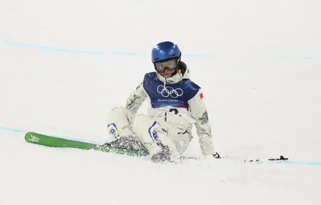 Ailing Eileen Gu of Team People's Republic of China reacts