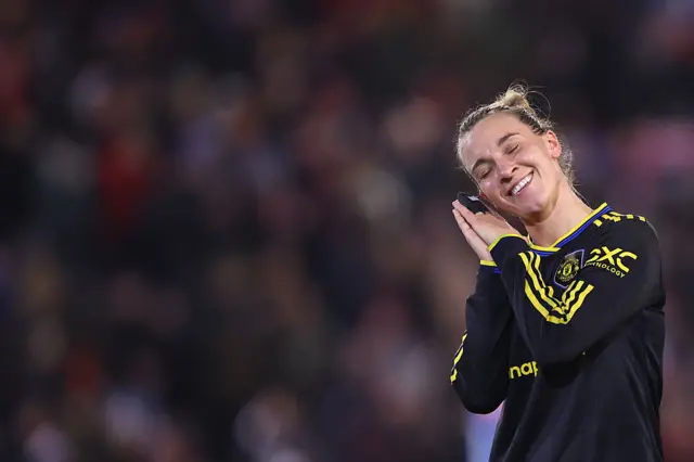 Julia Zigiotti Olme celebrates her goal by pretending to sleep