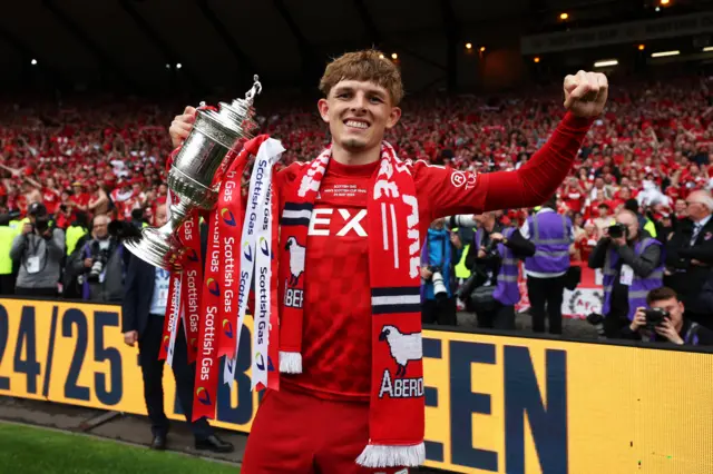 Leighton Clarkson with the Scottish Cup