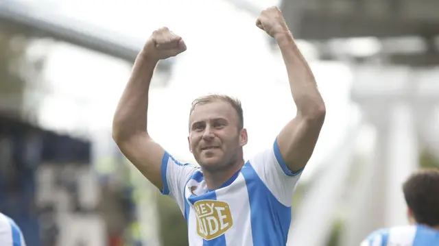 Herbie Kane celebrates a Huddersfield goal